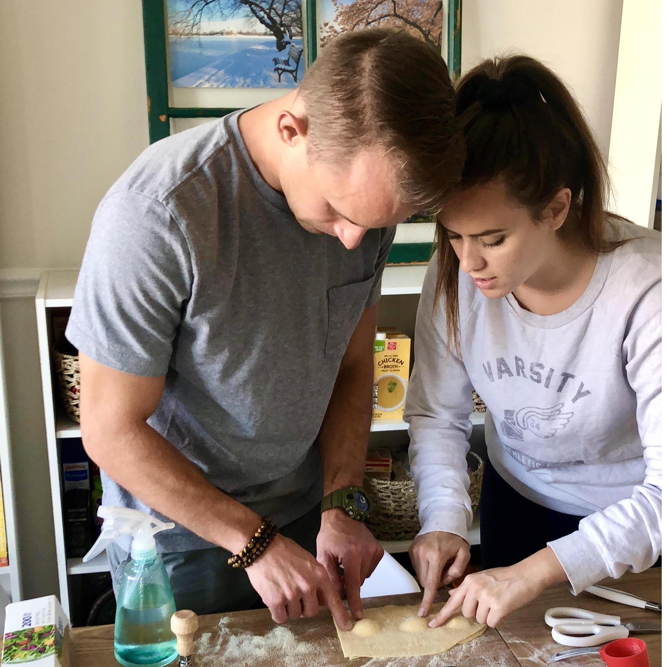 Making pasta together