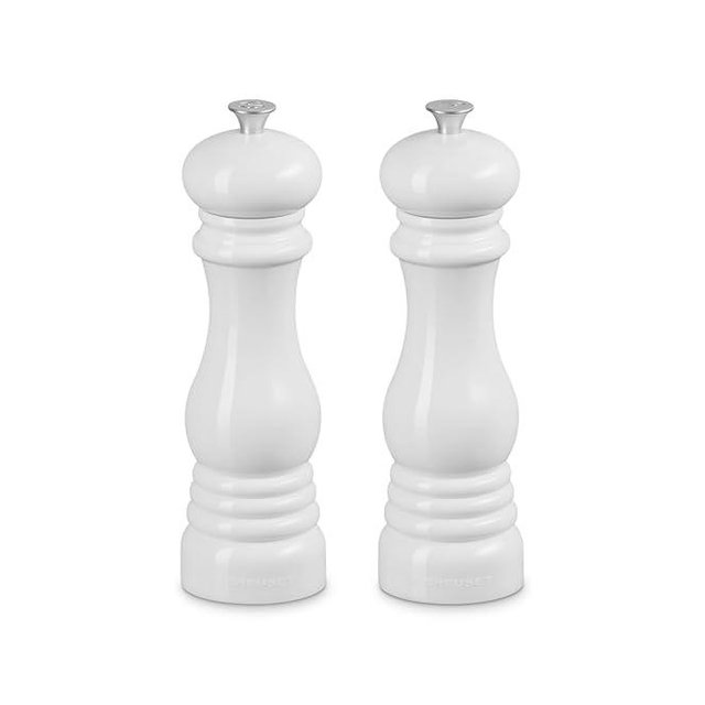 Le Creuset Salt and Pepper Mill Set 8-Inch, White