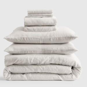 European Linen Deluxe Bedding Bundle in Sand