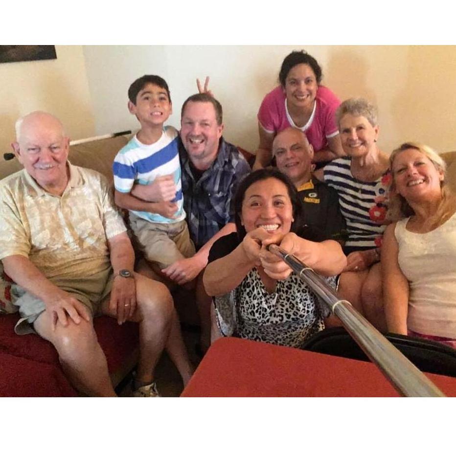 With the Lange family.