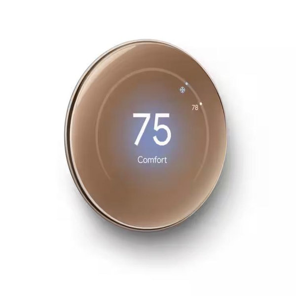 Google Nest Learning Thermostat (4th gen) with Nest Temperature Sensor (2nd gen) Polished Gold GA05171-US - Best Buy
