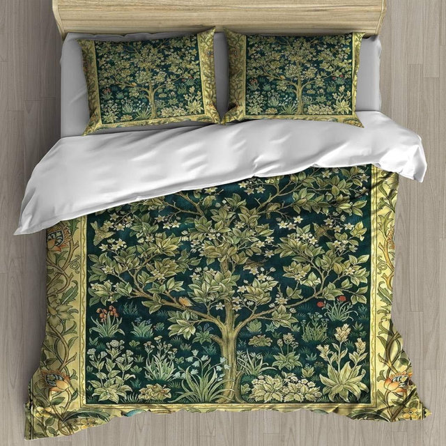 WYLZ0123xzan Tree of Life by William Morris Bedding Duvet Cover with 2 Pillows Simple Style Bedding Set Relaxed Soft King Casual Modern Home Pattern Style