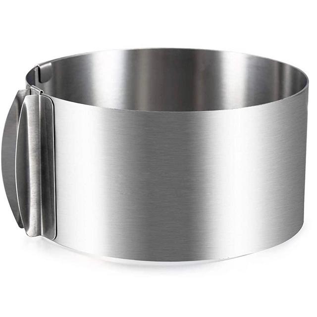 Utooo Stainless Steel Adjustable Round Cake Ring Mold, 6 to 12 Inches Cake Mousse Mold for Baking