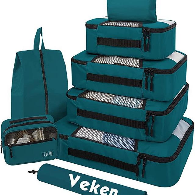 8 Set of Various Colored Packing Cubes for Travel in 4 Sizes, Veken Packing Cubes for Travel Accessories Travel Essentials, Suitcase Organizer Bags Set, Luggage Organizer for Carry on Suitcases