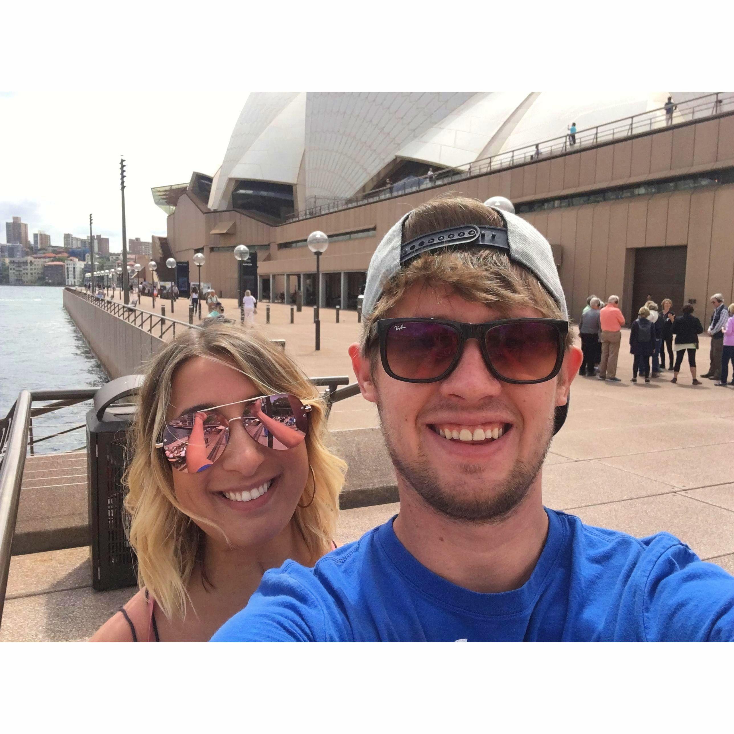 Outside of the Sydney Opera House on our first trip together <3