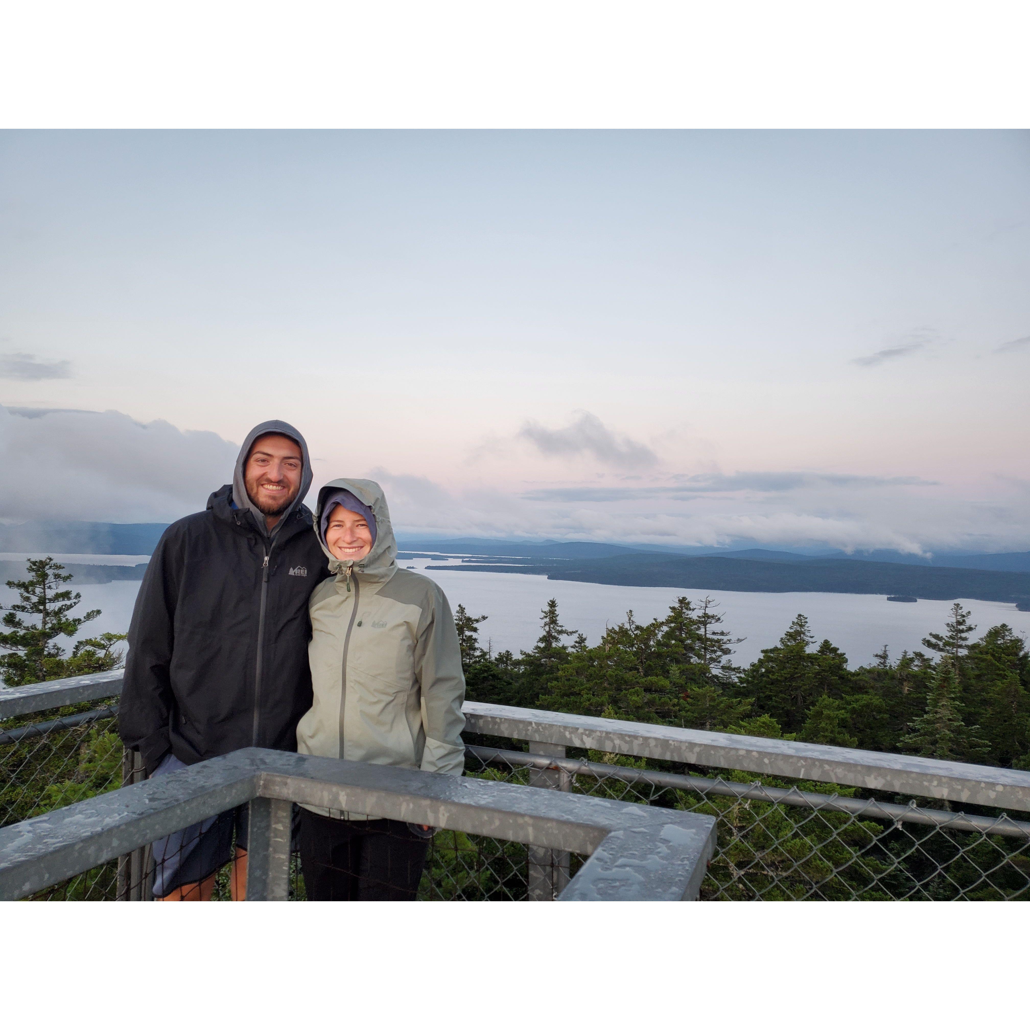 sunrise hike with Nina in Rangeley.