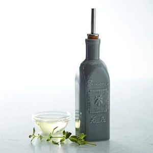 French Porcelain Oil Cruet, 9 oz., Cool Grey