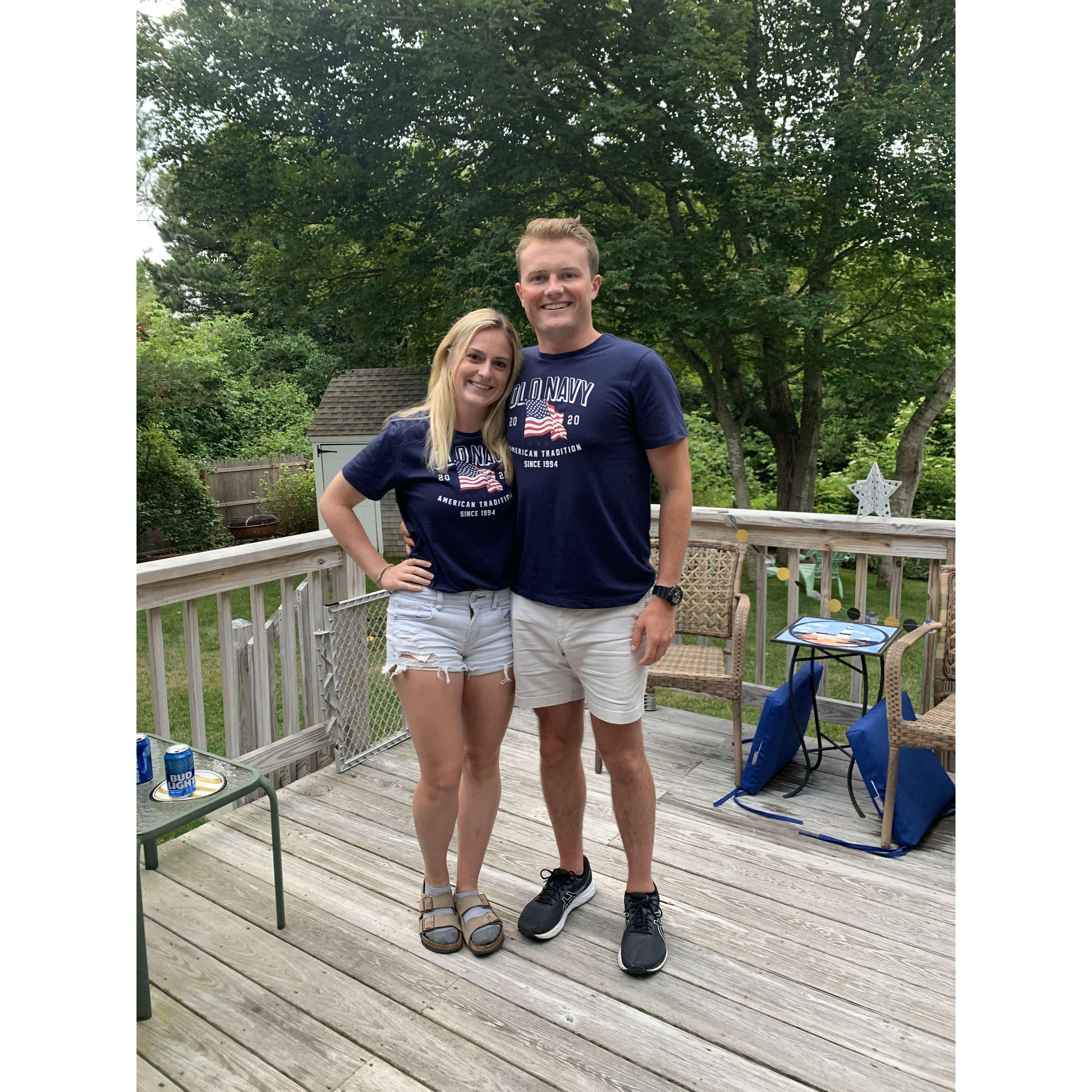 First year of matching July 4th shirts