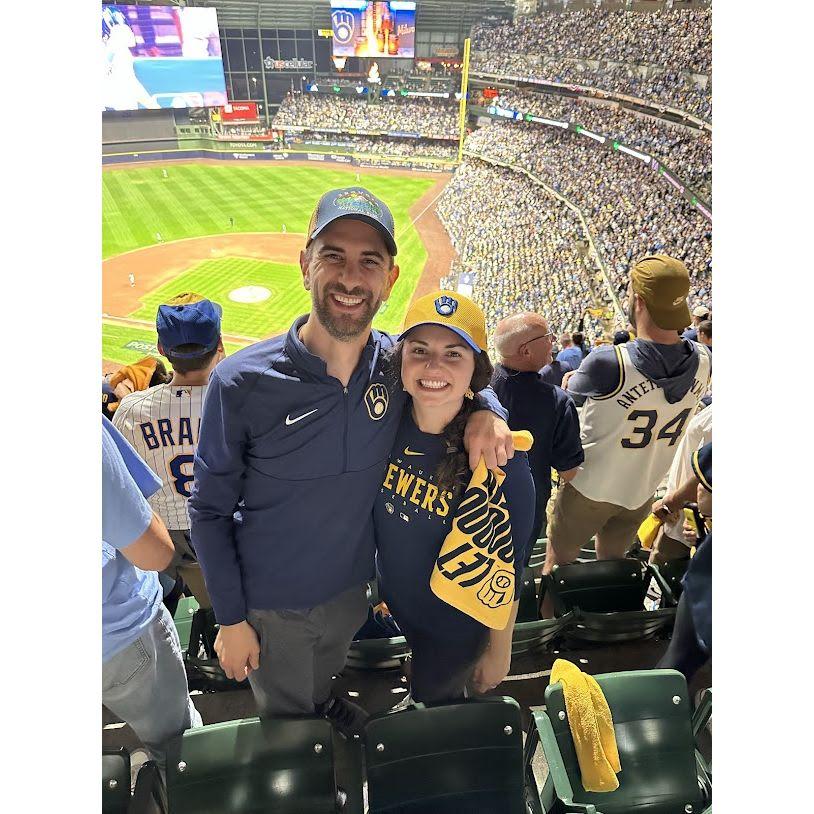 Steve takes Megan to her first Brewers game.