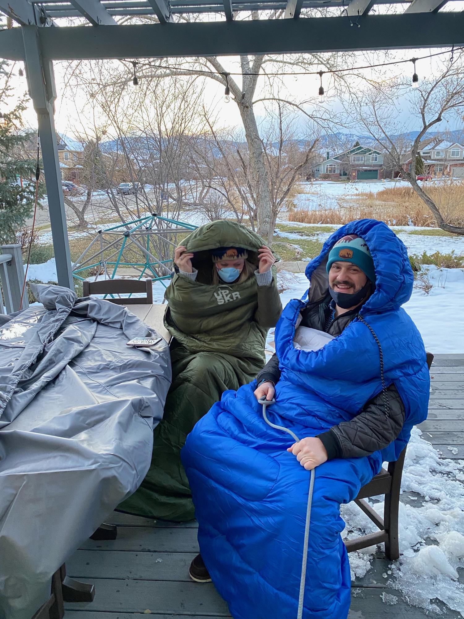 Thanksgiving 2020. Masks, sleeping bags, social distancing...