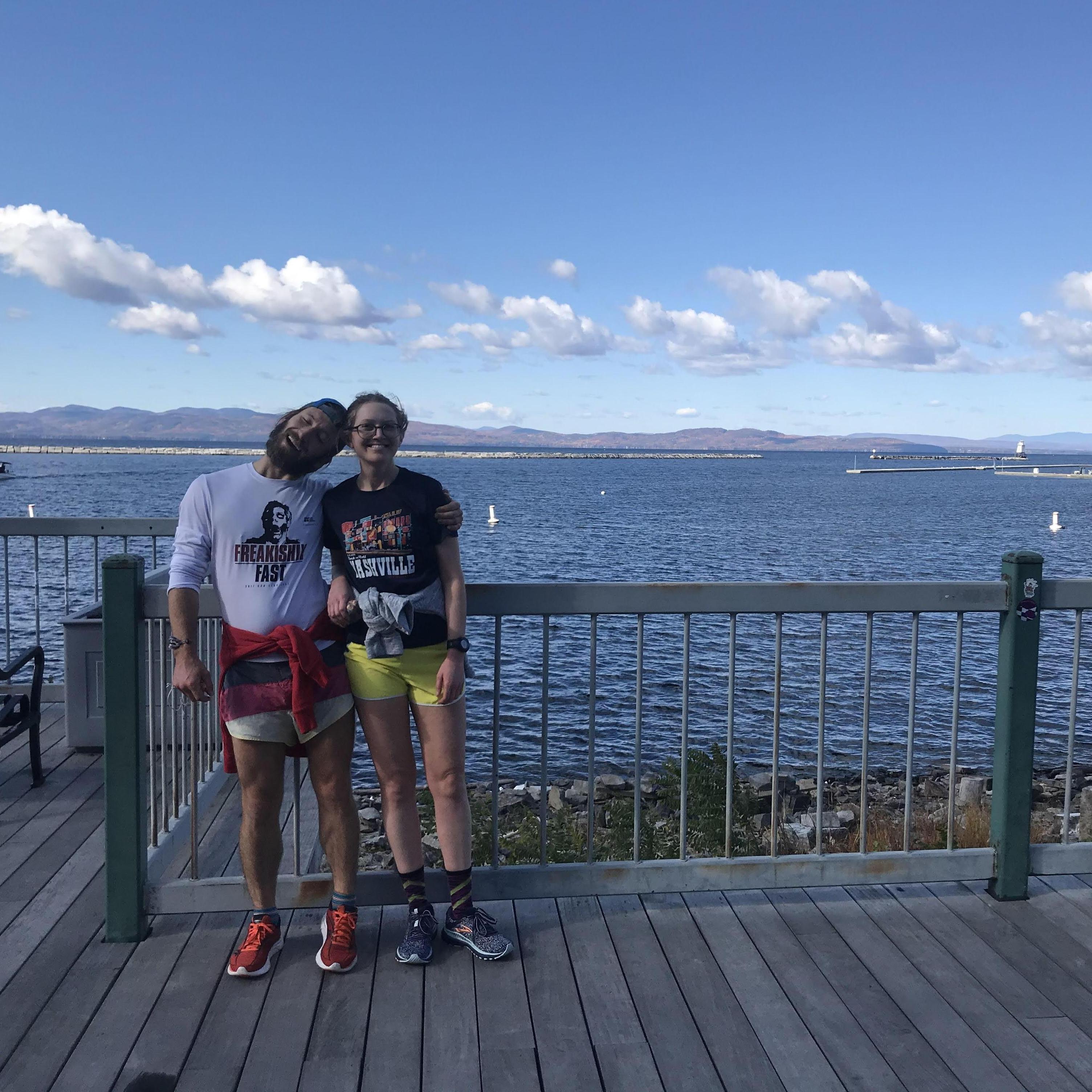 Photo-break during our Morning Group Run (aka Kellie and Ty visited and we ran to the bakery)