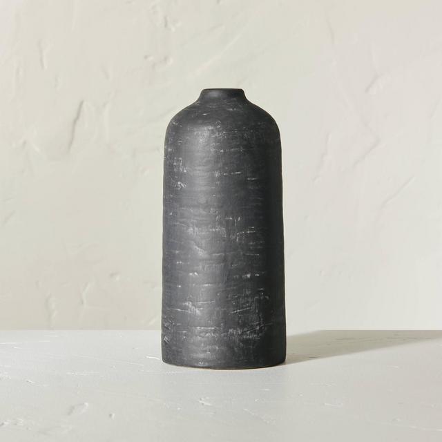9" Distressed Ceramic Vase Dark Gray - Hearth & Hand™ with Magnolia