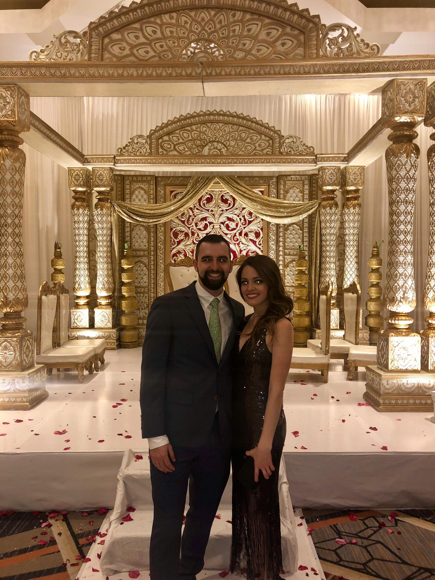 Our first picture together. Our third date was not an ordinary one- a traditional Indian wedding!