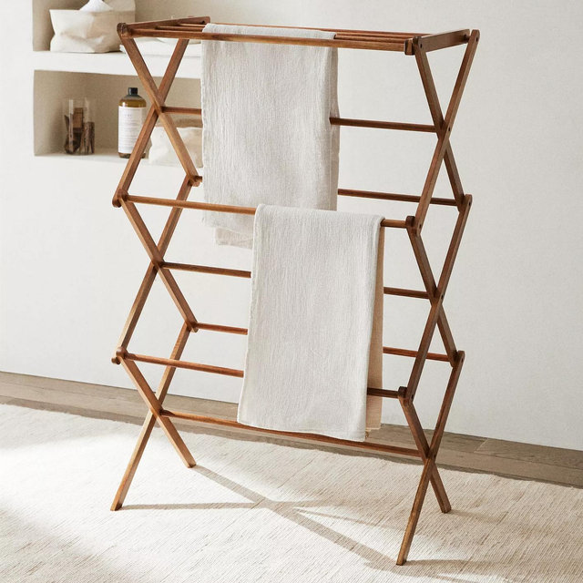 WOODEN VERTICAL FOLDING CLOTHES HORSE - BASKETS - BATH | Zara Home United States of America | Zara Home United States of America