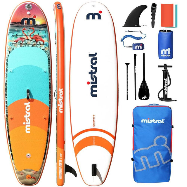 Mistral Inflatable Stand Up Paddle Board with SUP Accessories, 10'6''x33''x6'' All-Round SUP for Family, Touring, Kayaking, Yoga, Pets, Fishing, Wide Stable Design and Lightweight ISUP