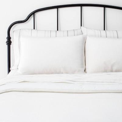 Full/Queen Striped Duvet Set Sour Cream with Yellow Border - Hearth & Hand™ with Magnolia