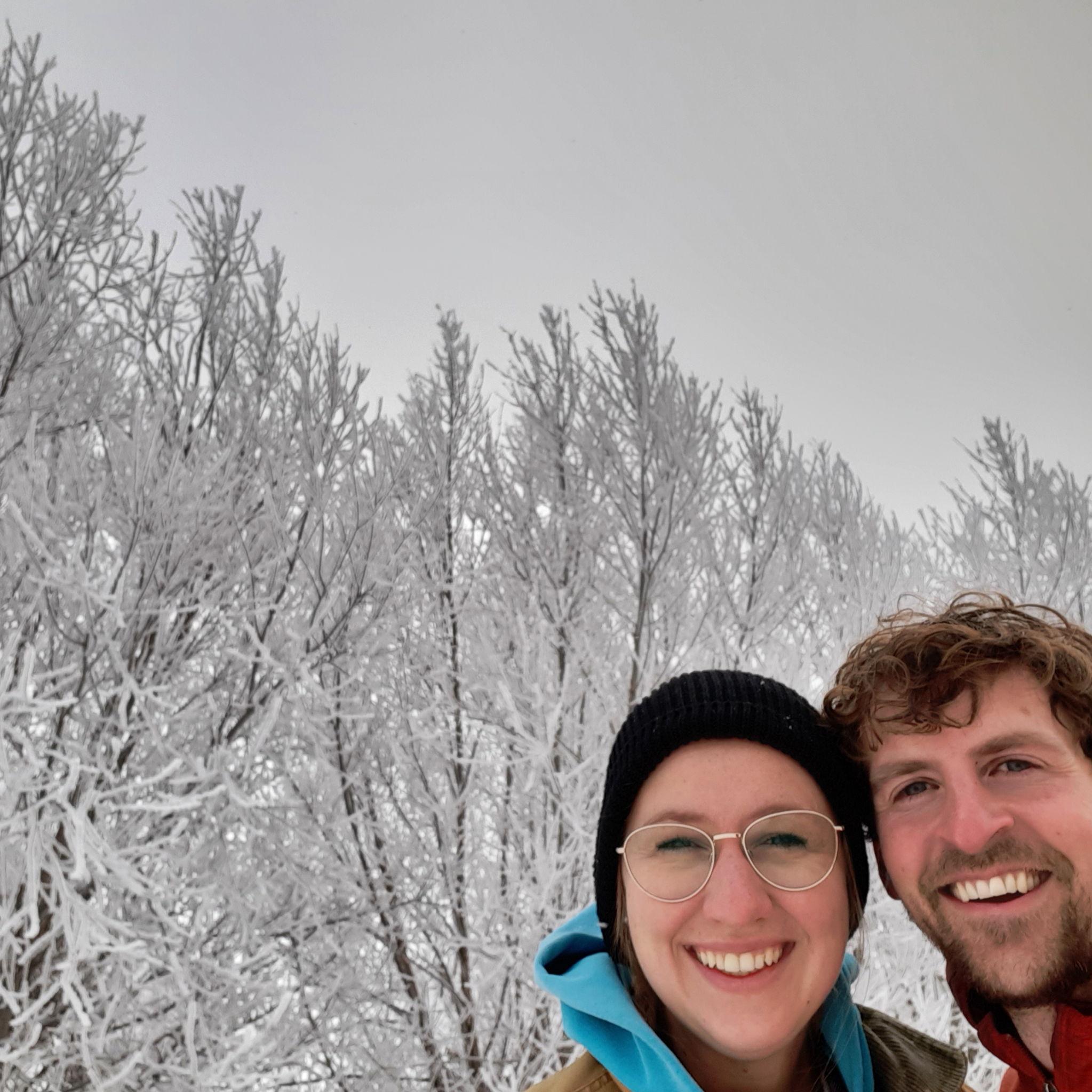 Our first winter trip to the family farm. The frost on the trees was so pretty! Christmas 2024