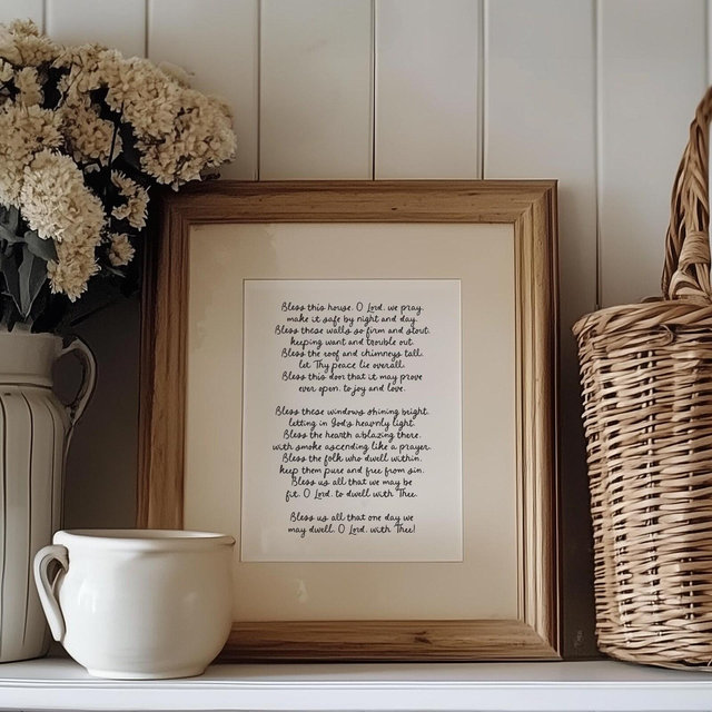 Bless this House O Lord we Pray, House Blessing, New Home Prayer House Warming Gift, Rustic Farmhouse, Farm Cottage
