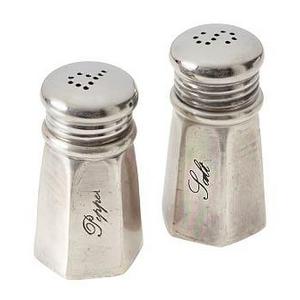 Antique Silver Sentiment Salt & Pepper Shakers