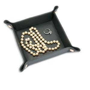 ROYCE New York Dark Green Travel Leather Catchall Valet Tray | Bloomingdale's Home