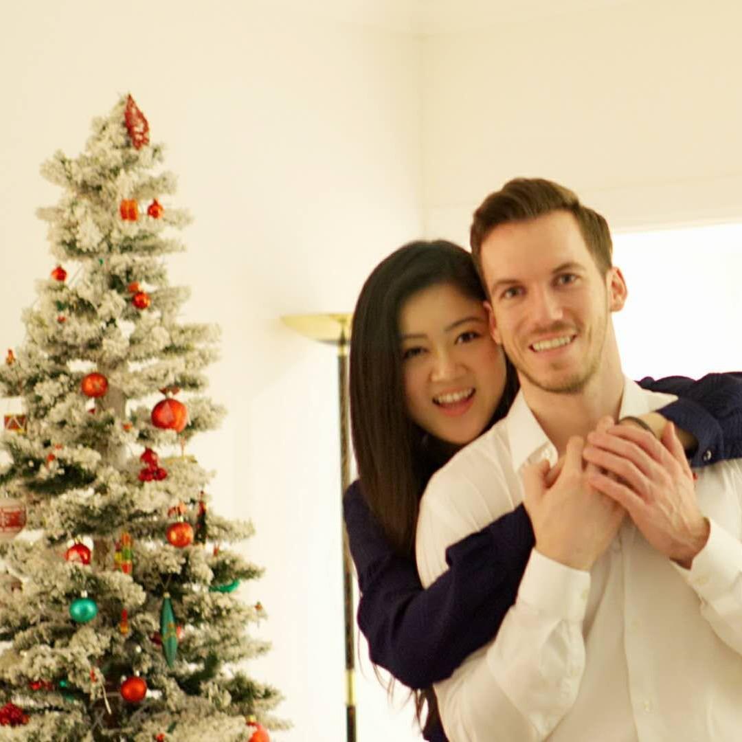 Charles, Kelly and the Christmas tree. Cannes, Jan 2018