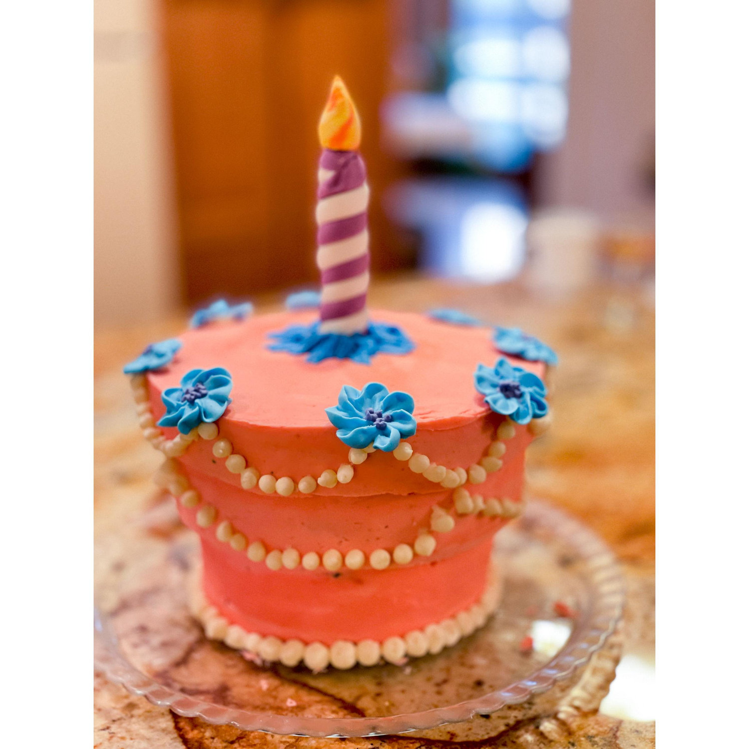My father has been making cakes for Makayla and I for years! He and my Aunt Vickey detailed it to look just like an un-birthday cake.