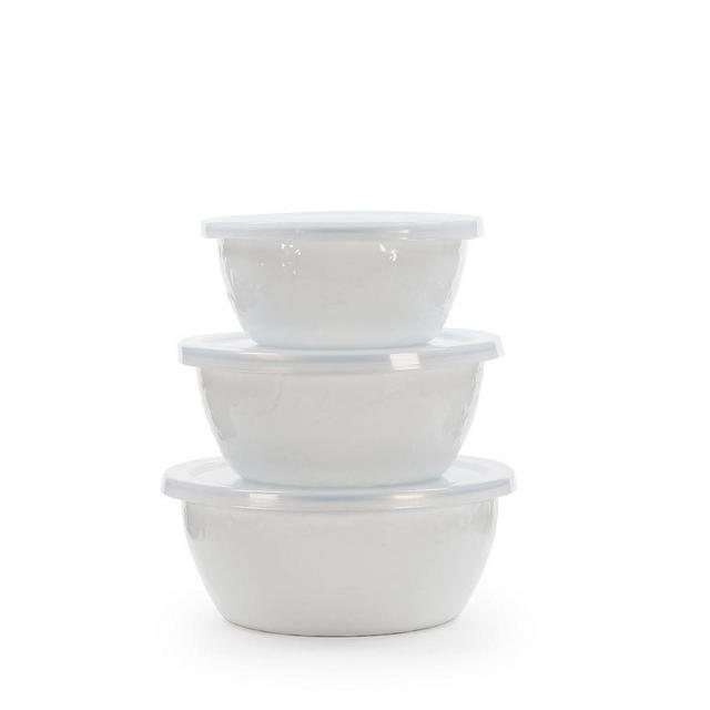 Enamel Nesting Bowls S/3 - White