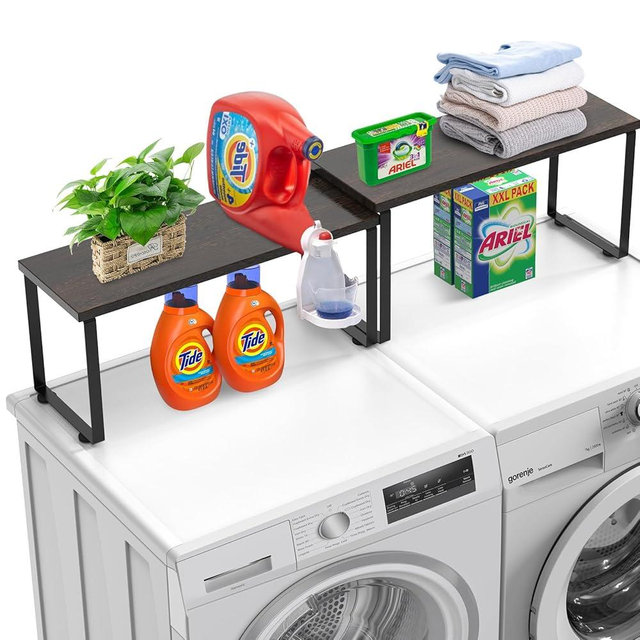 avvkfcmn Expandable Washer Dryer Countertop, Stackable Laundry Countertop, Adjustable Organizer Shelf for Laundry Room