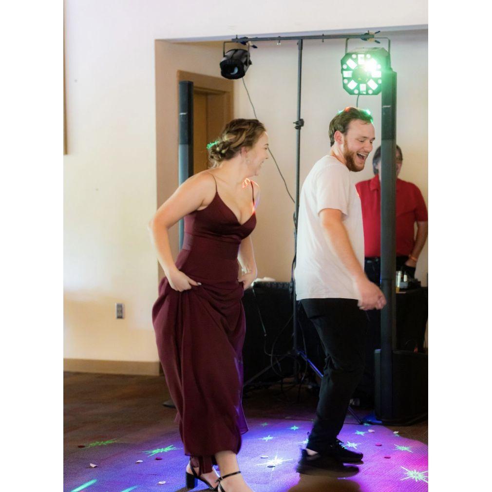 Teaching Jaymen to "Cotton Eye Joe."