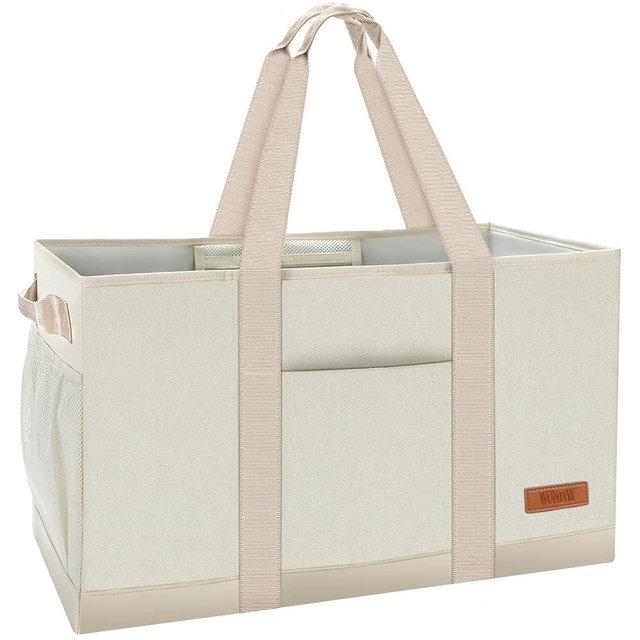 WONDAY Standing Extra Large Reusable Grocery Bag Carrier with Handle, Thirty One Utility Tote Foldable for Shopping and Beach