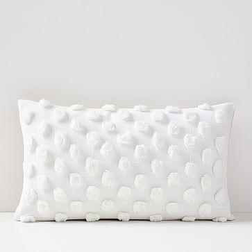 Candlewick Pillow Cover, 12"x21", White