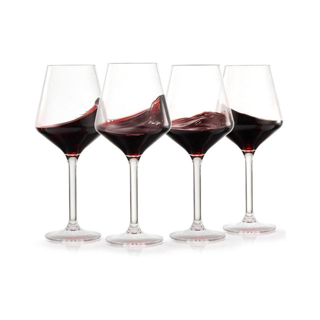 The Wine Savant European Stemmed Wine Glasses, Set of 4