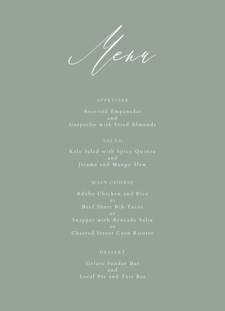 Seville Menu