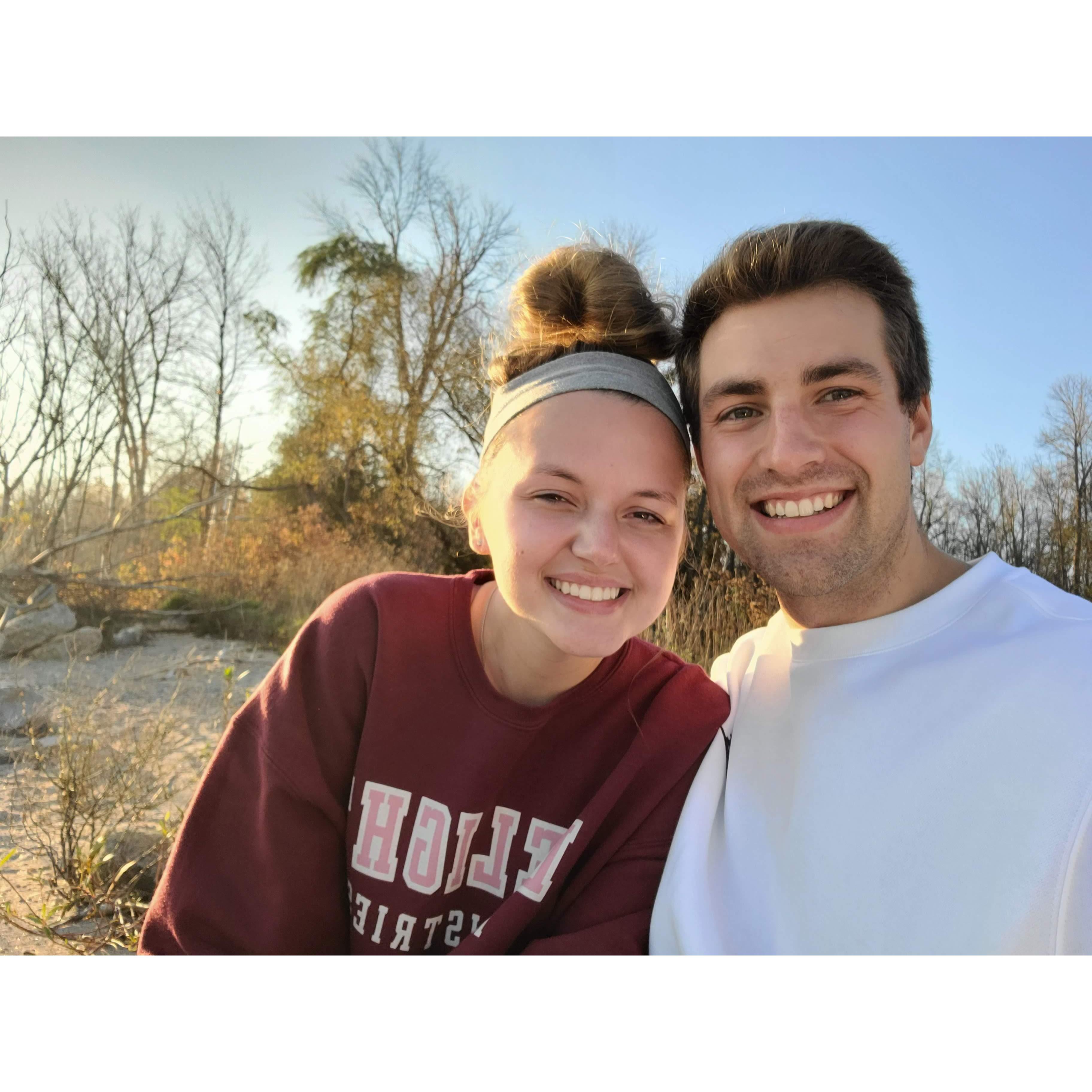 The first picture of our happy couple coming from their second date where they went on a hike and Miranda made Larz one of his new favorite dinners!