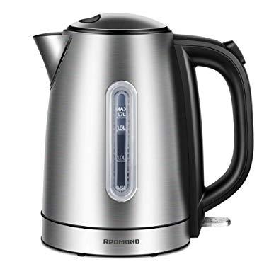 REDMOND Electric Kettle, 1.7L Stainless Steel Tea Kettle with 1500W Fast Boiling Heater, Cordless Hot Water Kettle BPA-Free with Auto Shut-Off & Boil Dry Protection, EK005