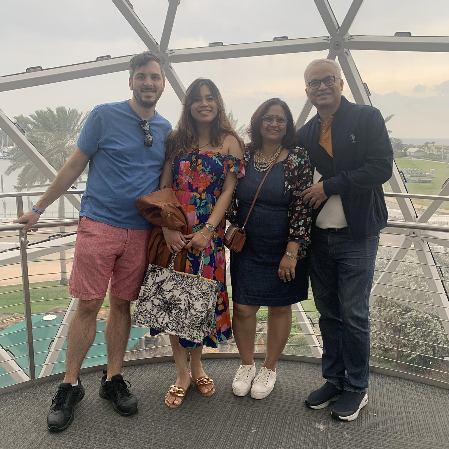 Richa's parent's first trip to Tampa. This picture was taken at the Dali ! 🖼️