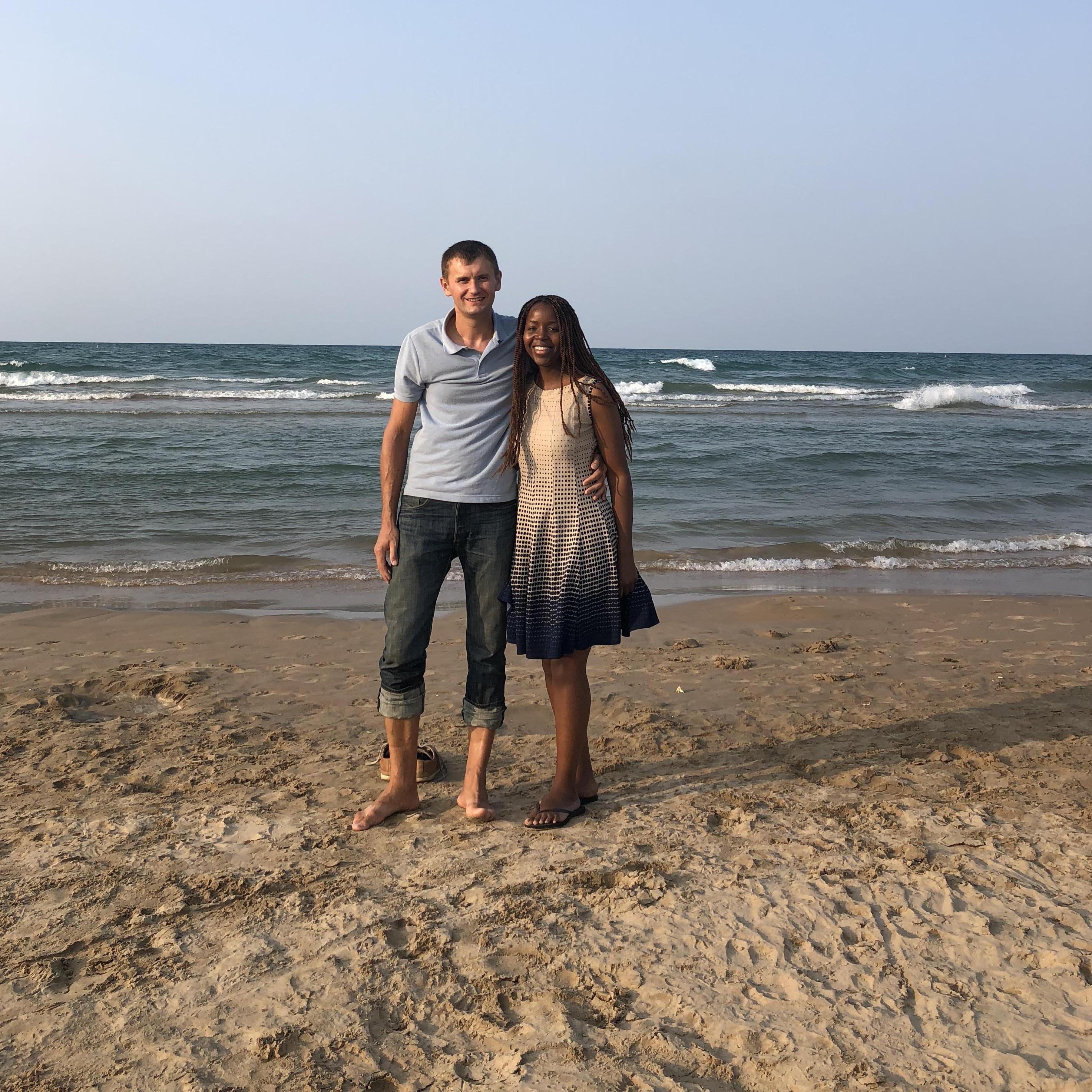 At the beach on Chicago's lake shore in Summer 2018.