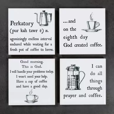 Christ and Coffee Coasters - Set of 4