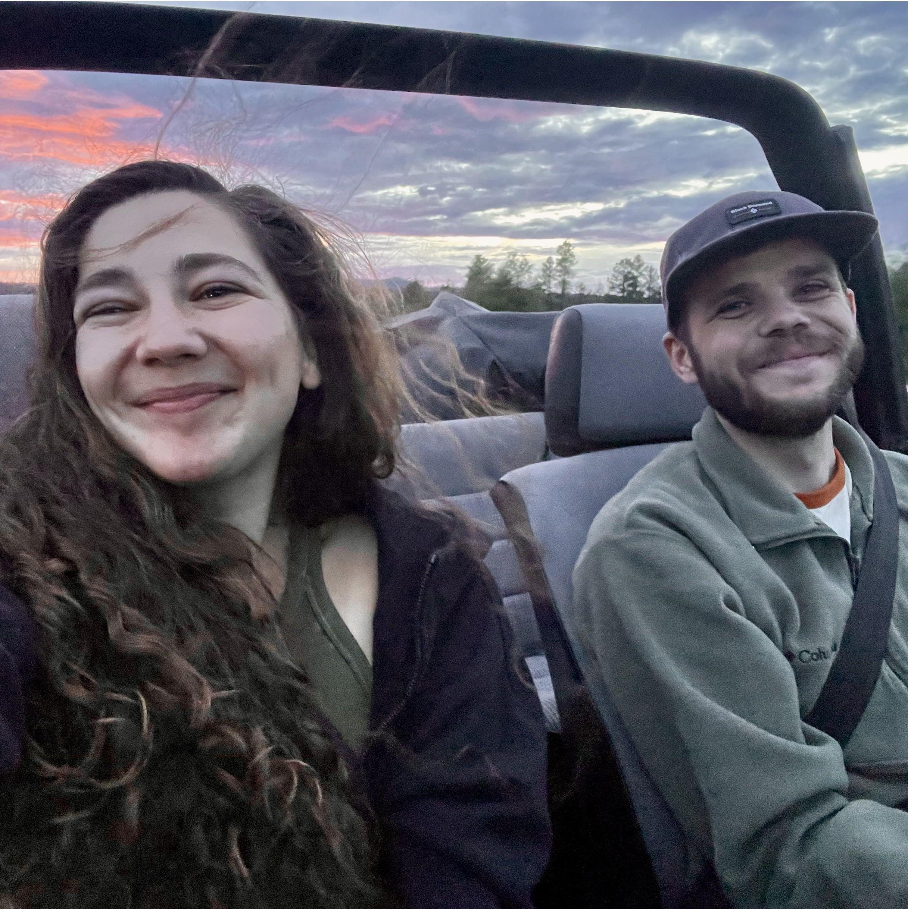 sunset drive in the cabriolet