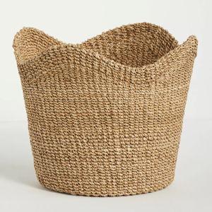 Genevieve Scalloped Woven Bin
