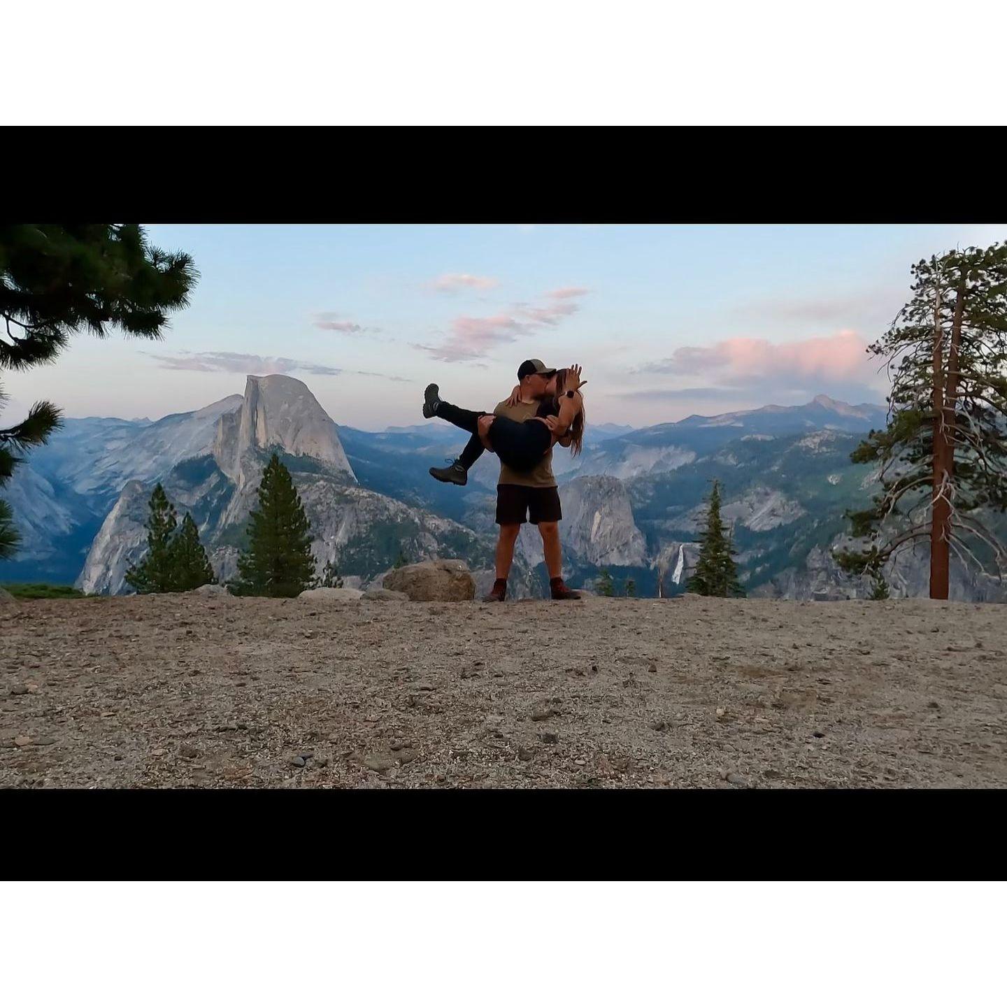the day Kaylee said YES at the top of glacier point in Yosemite National Park