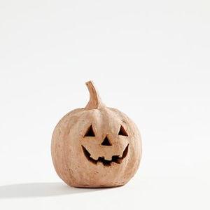 Terracotta Jack O Lanterns, Small Pumpkin, Terracotta