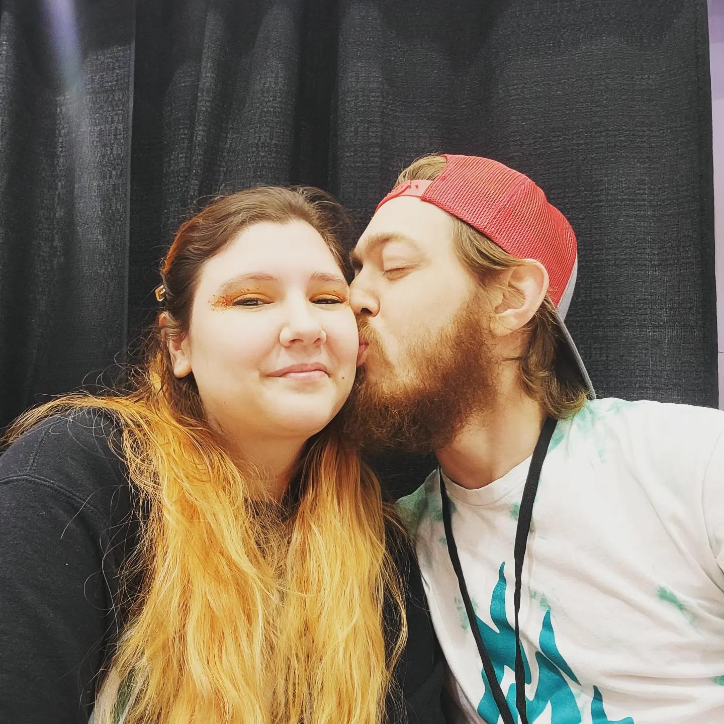 Cooper being amazing support during Jills first convention as a small buisness owner.