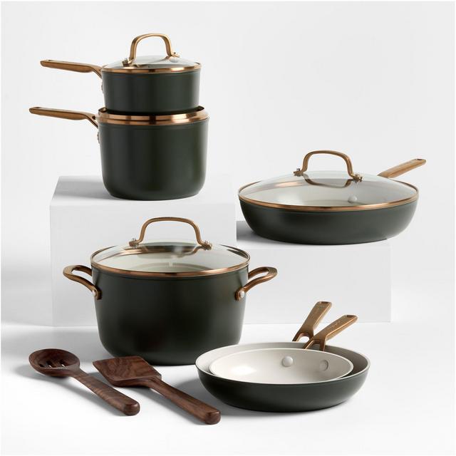 KitchenAid ® Design Series Evergreen Ceramic Non-Stick 12-Piece Cookware Set