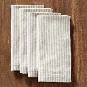 Wheaton Stripe Napkin, Set of 4 - Flax