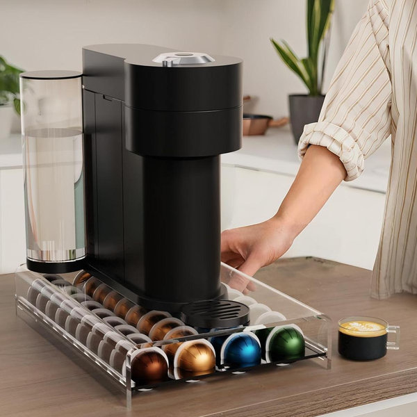 Storage Drawer for Nespresso Vertuo Coffee Pod Holder for Counter Acrylic Coffee Capsule Organizer - 40 Pods