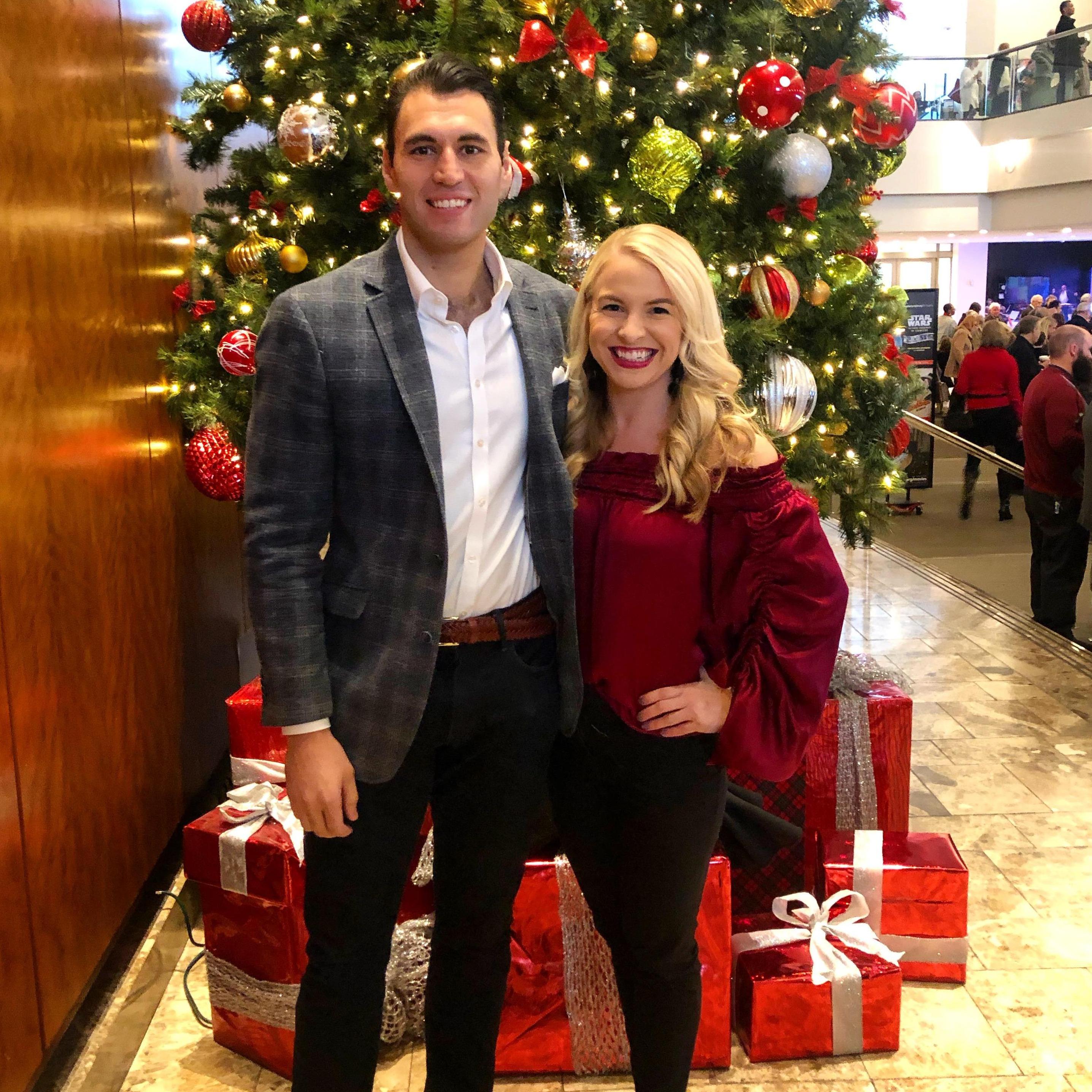 Our first picture together, Christmas at the Atlanta Symphony!