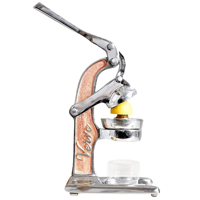 Artisan Cast Aluminum Professional Grade Manual Hand Press Juicer Perfect for Orange, Lime and Small Citrus Fruits Fresh Morning Drinks, Cocktails, or Cooking by Verve CULTURE - Small - Rose Gold