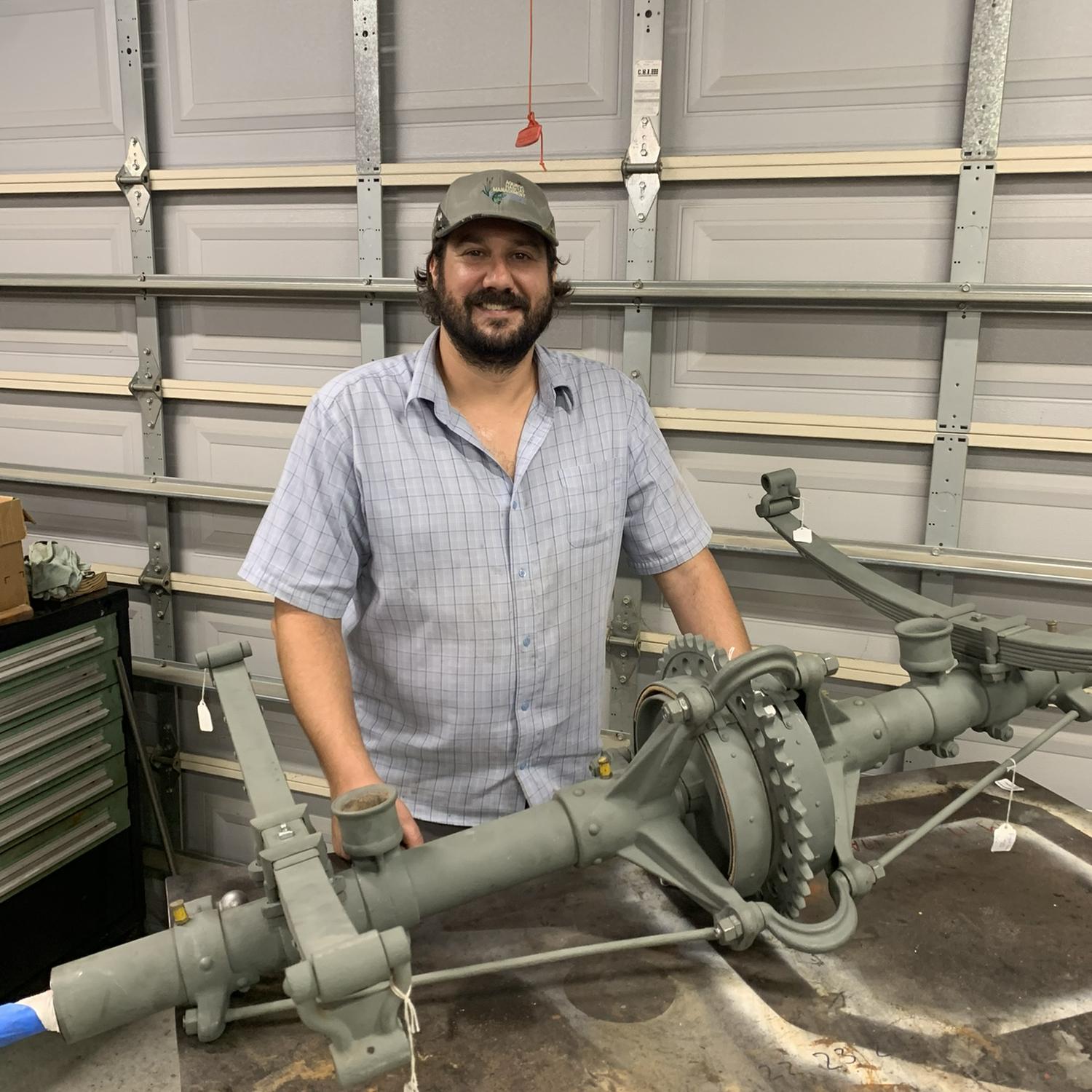 David spent the weekend out of town helping  my dad put together the rear axle of the 1907 Caddy