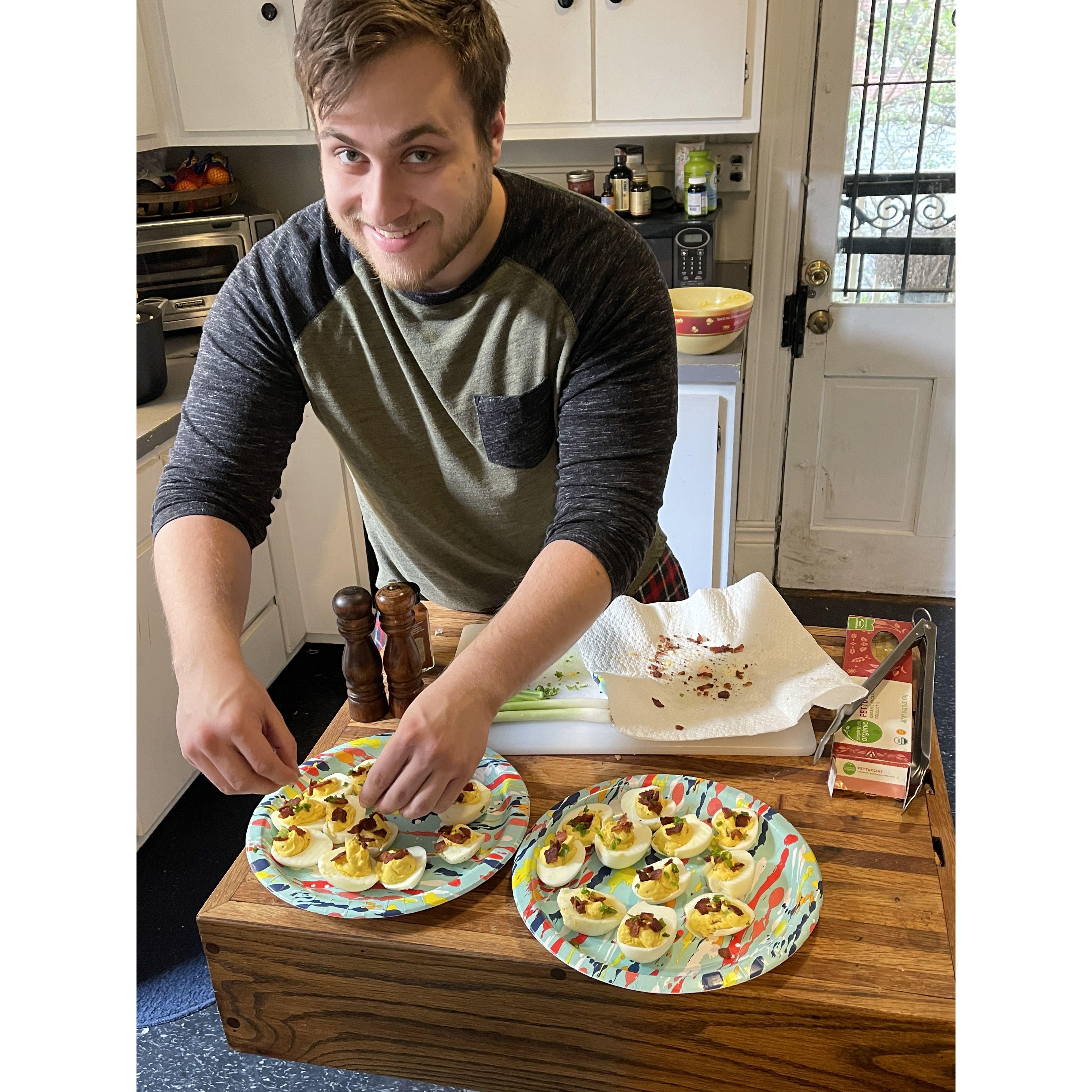 Myles found his love for deviled eggs
